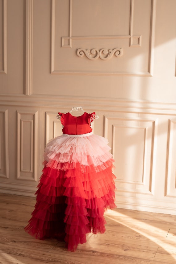 pink red ombre dress ASOS DESIGN chiffon ombre maxi dress in orange and pink