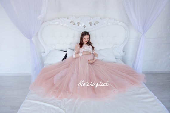 Maternity Dress for Photo Shoot Pink Baby Shower Dress Tulle Maternity Gown Pregnancy Dress maternity Bridal Dress maternity Wedding Gown Etsy UK