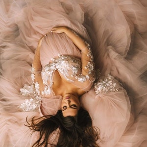 Maternity Dress For Photo Shoot, Tulle Maternity Wedding Dress, Baby Shower Dress, Maternity Wedding Gown, Whimsical Dress, Pregnancy Dress