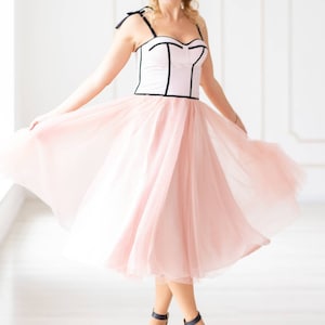Blush Bustier Kleid, Abendkleid Korsett, Heimkehr Kleid, Blush Formal Tutu Kleid, Verlobungskleid, Brautjungfer Kleid, Cocktailkleid