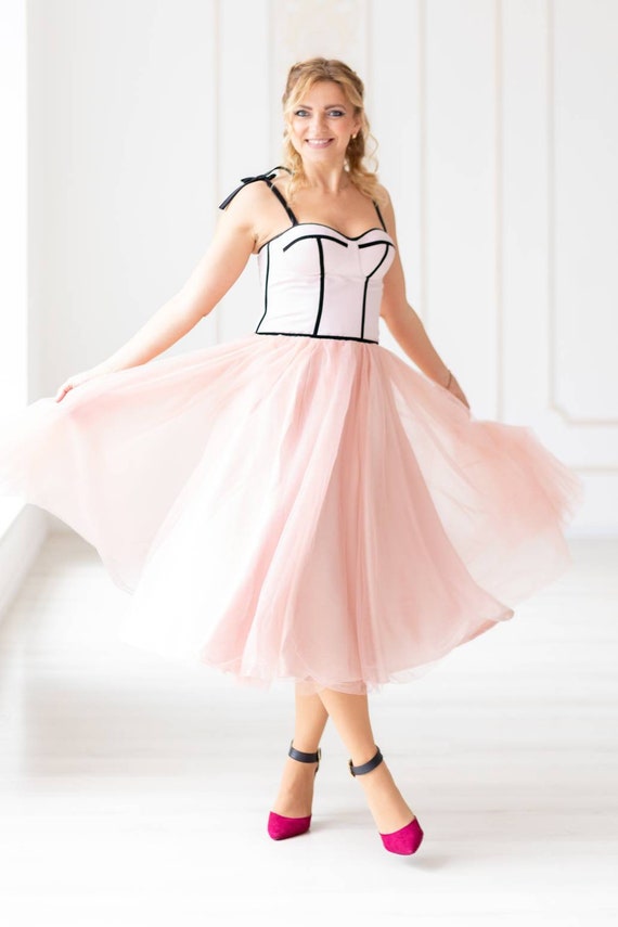 lace up corset wedding dress Pink Off Shoulder Shiny Tulle with Lace Party Dress, Pink Homecoming D –  Cutedressy
