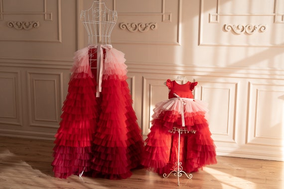 fitted lace wedding dress Red Sequin-Embroidery Off-the-Shoulder Tiered Long Prom Dress with Sli –  Modsele main image 0