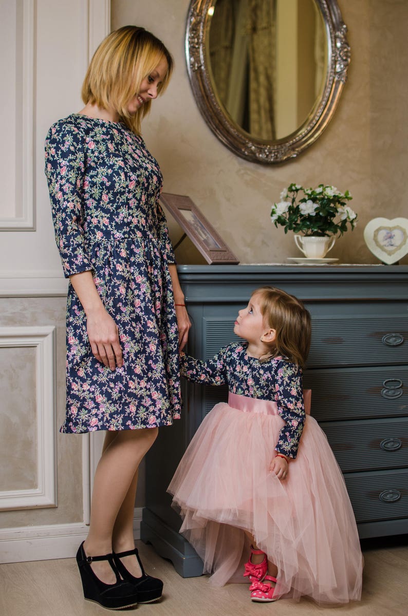 Mother Daughter Matching Dresses, Mommy And Me Spring Dress, Matching Mom And Baby Dress, Spring Photoshoot, Wedding Guest Dress, Formal image 2