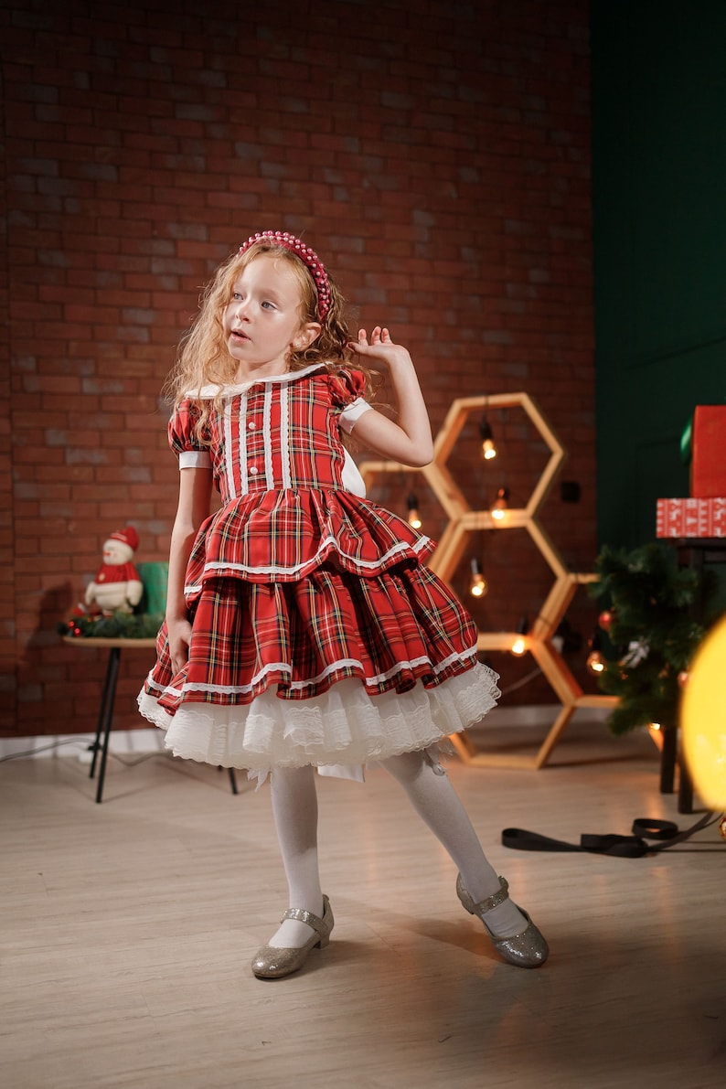 Christmas Tutu Dress Tartan Dress Toddler Ruffle Holiday Etsy