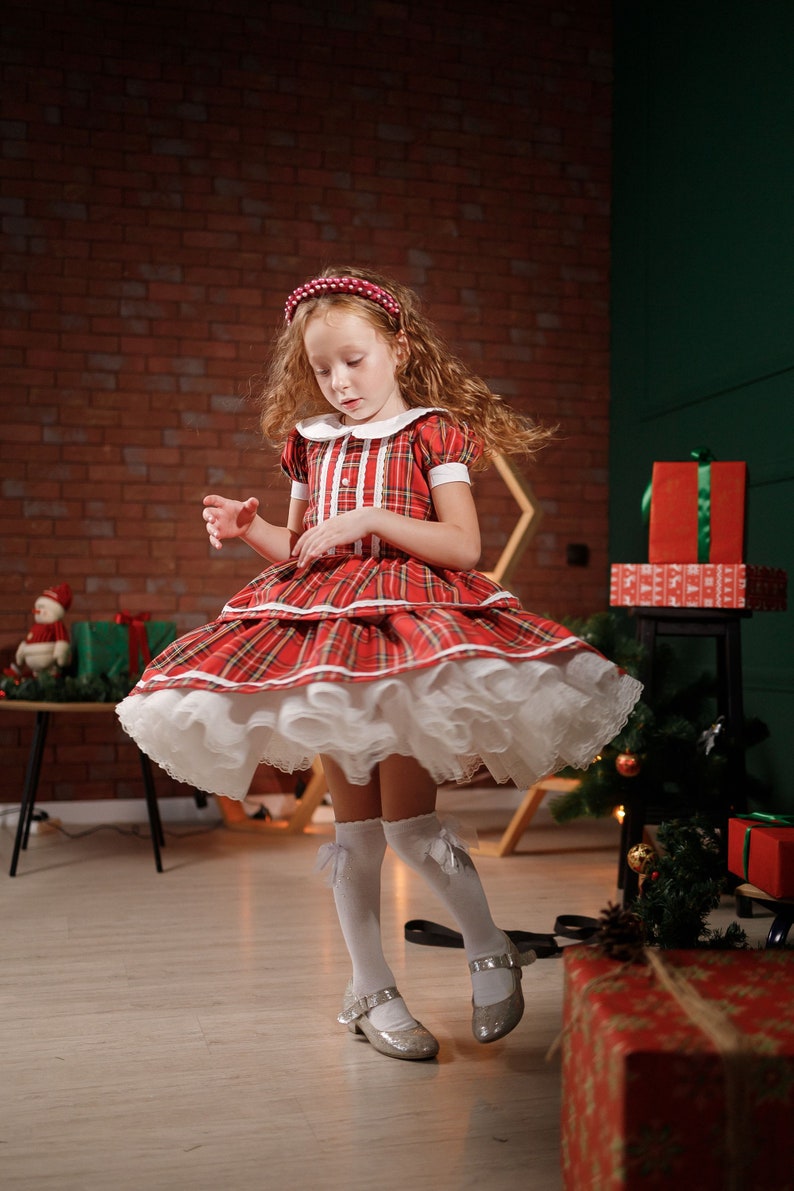 Christmas Tutu Dress Tartan Dress Toddler Ruffle Holiday Etsy