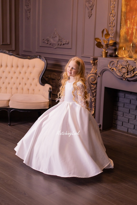 Matchinglook White Flower Girl Dress