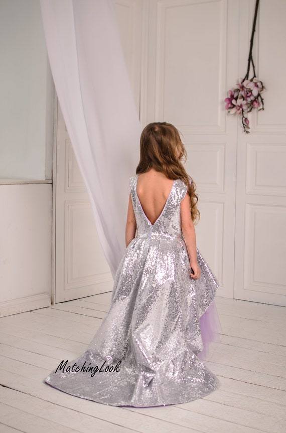 Childrens silver sequin dress outlet