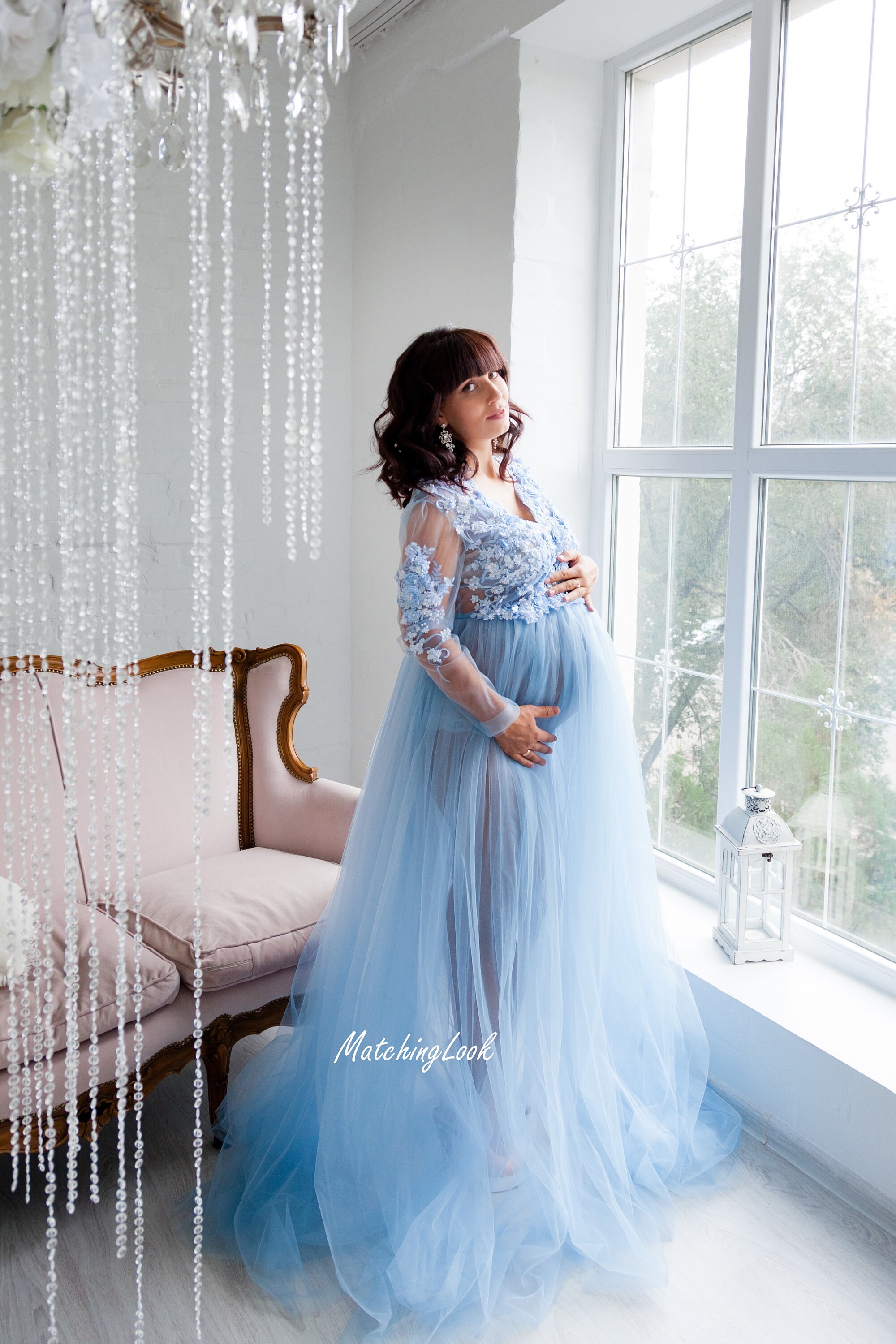 Navy blue maternity top dresses for baby shower