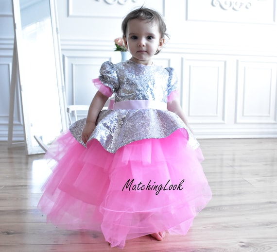 Matchinglook Hot Pink Dress Baby Dress Pageant Dress Tulle Dress Flower Girl Dress Birthday Dress Toddler Dress Hot Pink Wedding Dress Girl Tutu Dress