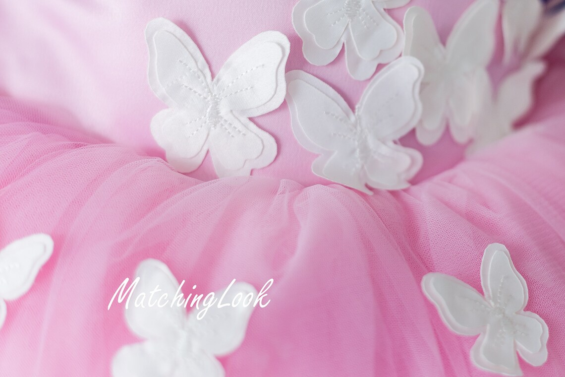 Pink Tulle Butterfly Flower Girl Dress Girl Princess Dress Etsy