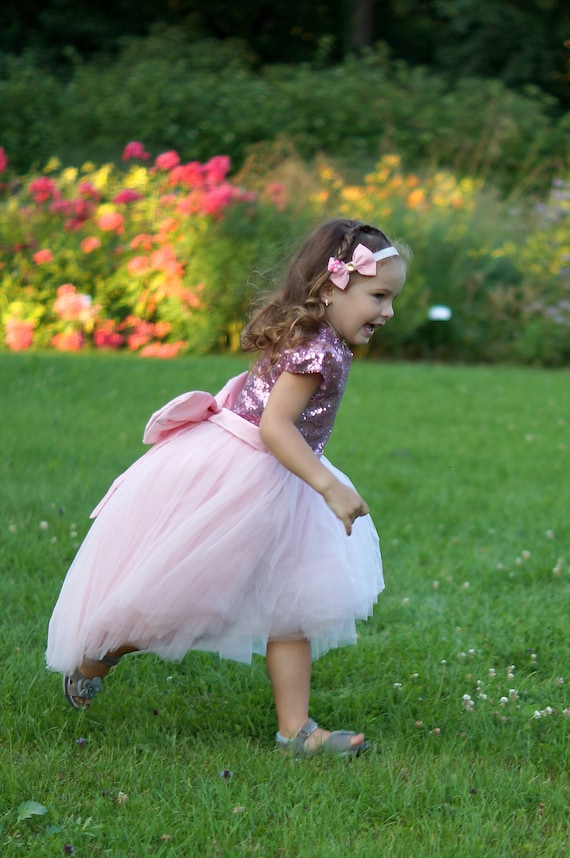 toddler pink sequin dress Pink Sequin Dress, Sequin Tutu Dress, Princess Dress, Flower Girl Dress, 1st Birthday Dress, Tulle Formal Dress, Toddler Gown Dress, Elegant