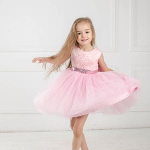 Girl Pink Dress, Flower Girl Dress, First Communion Dress, Baby Girl Dress, Pageant Dress, Special Occasion Dress, Summer Photoshoot Dress
