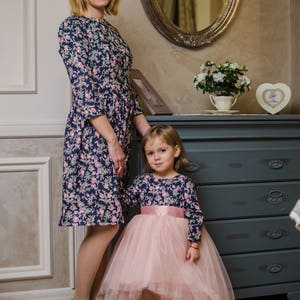 Mother Daughter Matching Dresses, Mommy And Me Spring Dress, Matching Mom And Baby Dress, Spring Photoshoot, Wedding Guest Dress, Formal image 4