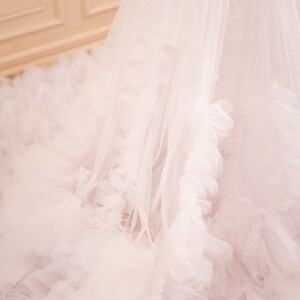 White Bridal Tulle Robe, Bridal Shower Cape, Maternity Robe for ...