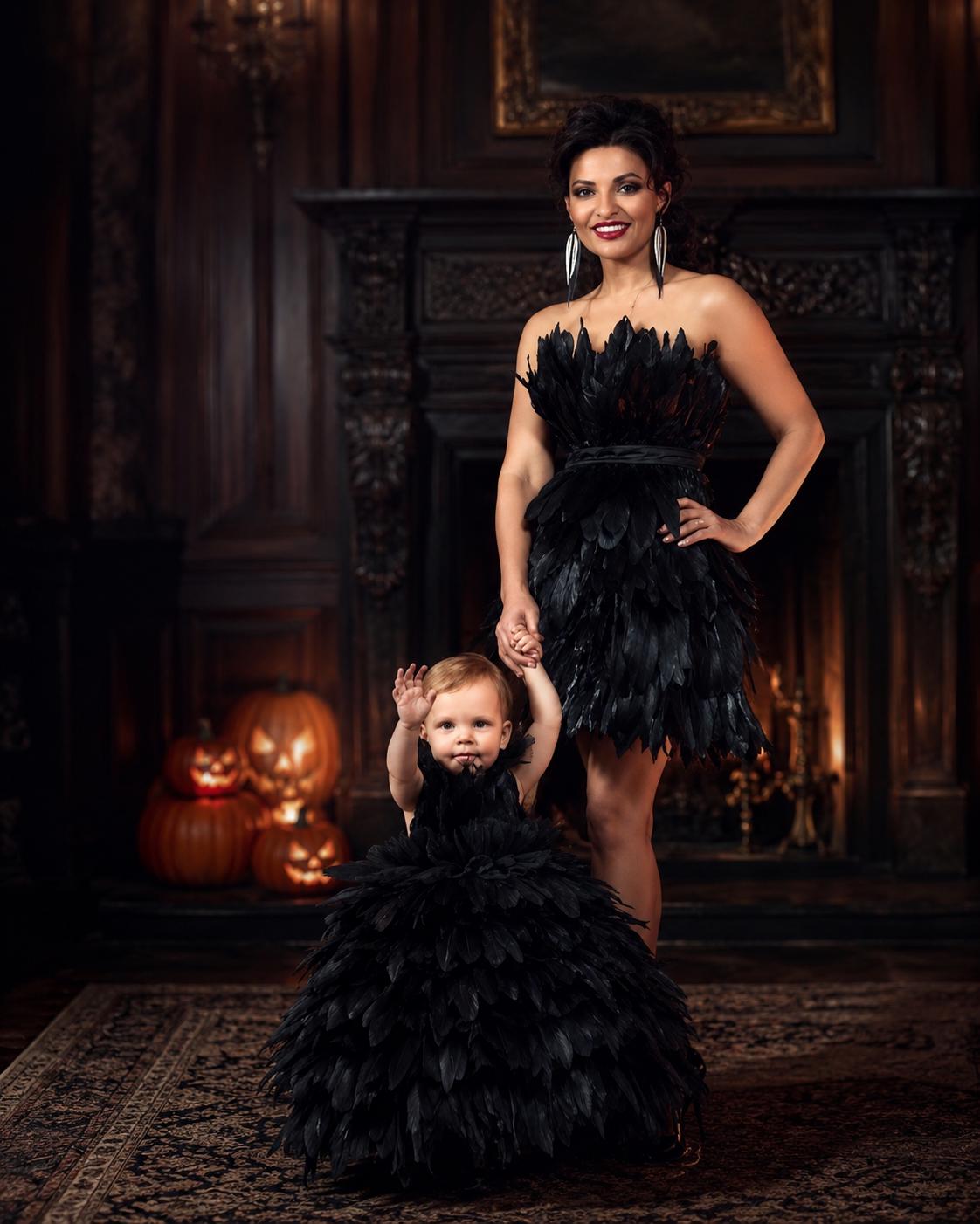 mom and daughter black dress Mother Matching Designed for both comfort