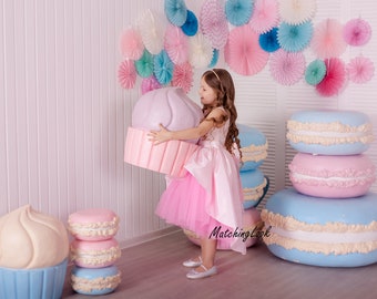Pink Flower Girl Dress, Tulle Tutu Gown, First Birthday Party Dress
