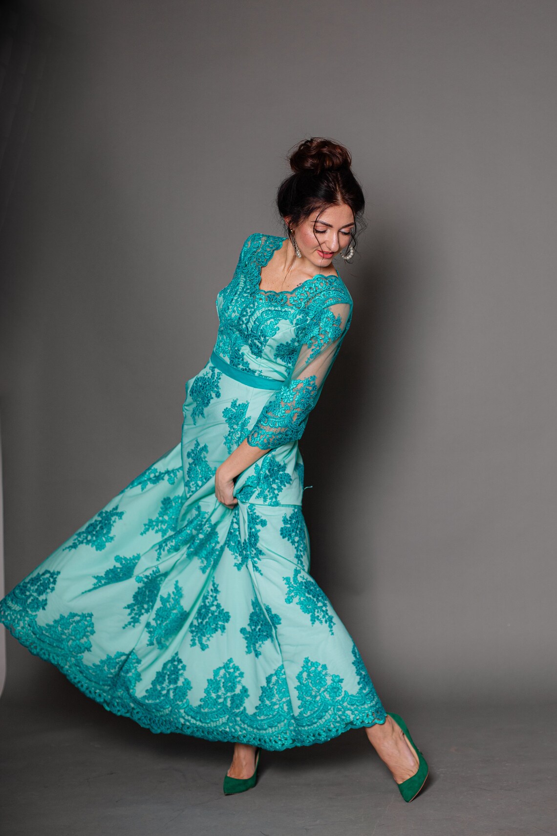 Robe mère fille assortie robe formelle turquoise robe de Etsy France