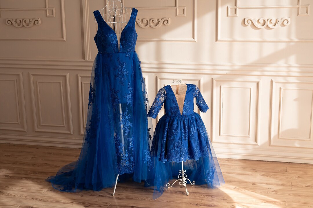 Mommy and Me Dress Formal, Outfits for Photoshoot, Royal Blue Mother ...