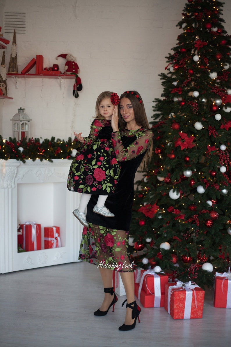 Mommy and Me Christmas Outfit Matching Mother Daughter Dress Etsy Mommy And Me Christmas Outfit