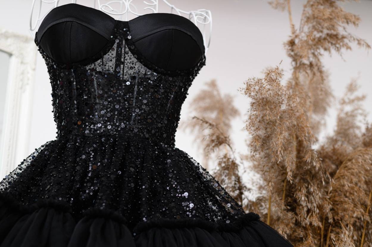 formal dresses grapevine mills mall Eldona A-Line Dotted Tulle Corset Homecoming Dress main image 1