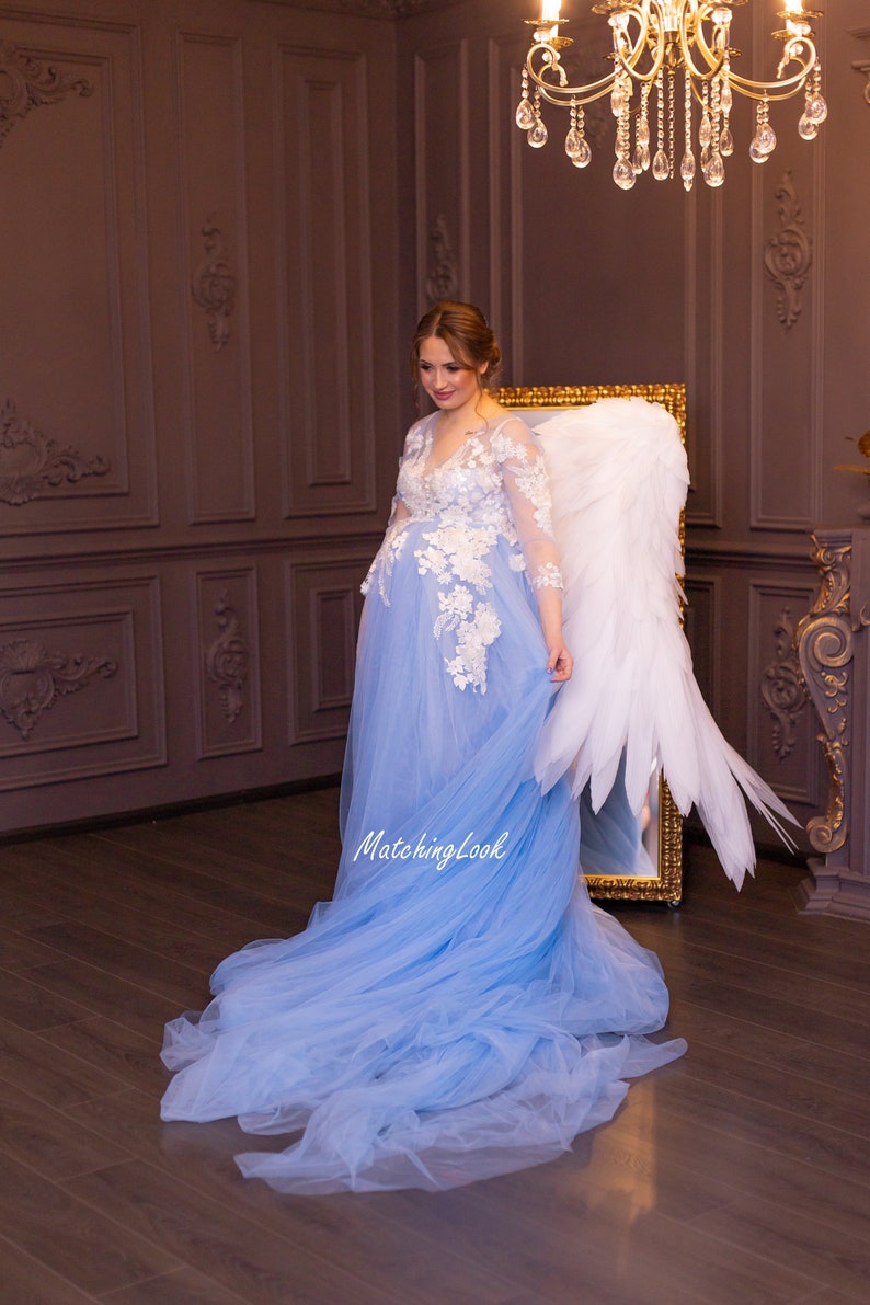 Light Blue Maternity Tulle Dress for Photoshoot Maternity Etsy