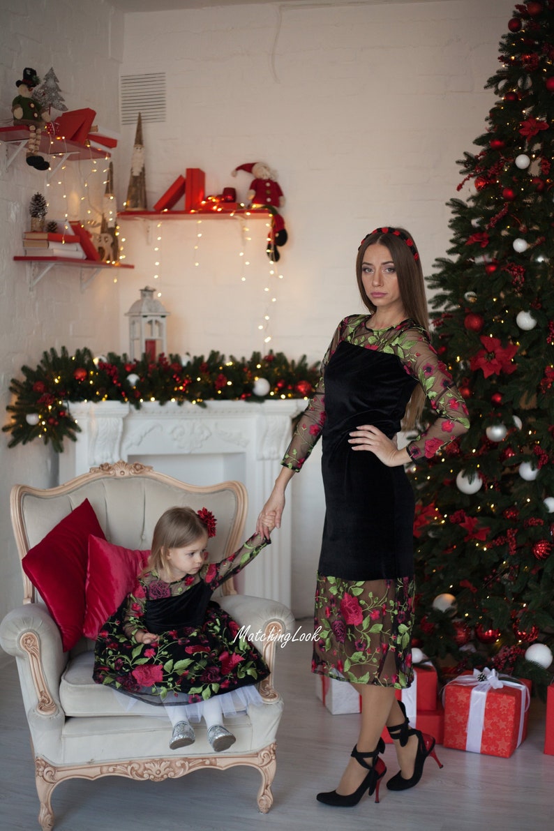 Mommy and Me Christmas Outfit Matching Mother Daughter Dress Etsy Mommy And Me Christmas Outfit
