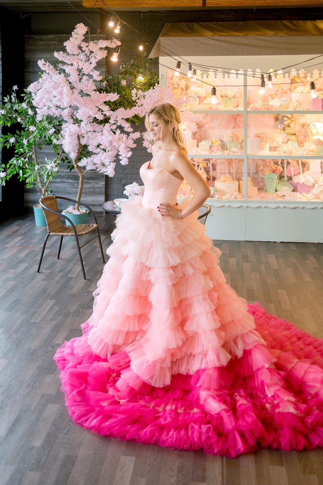 13097 Pink Tiered Dress main image 0