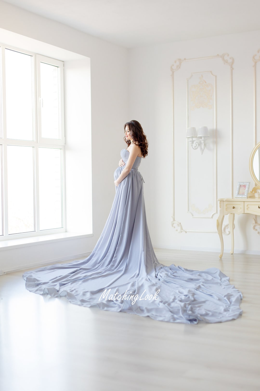flowy maternity photoshoot dress Wren Maternity Photoshoot Gown main image 0