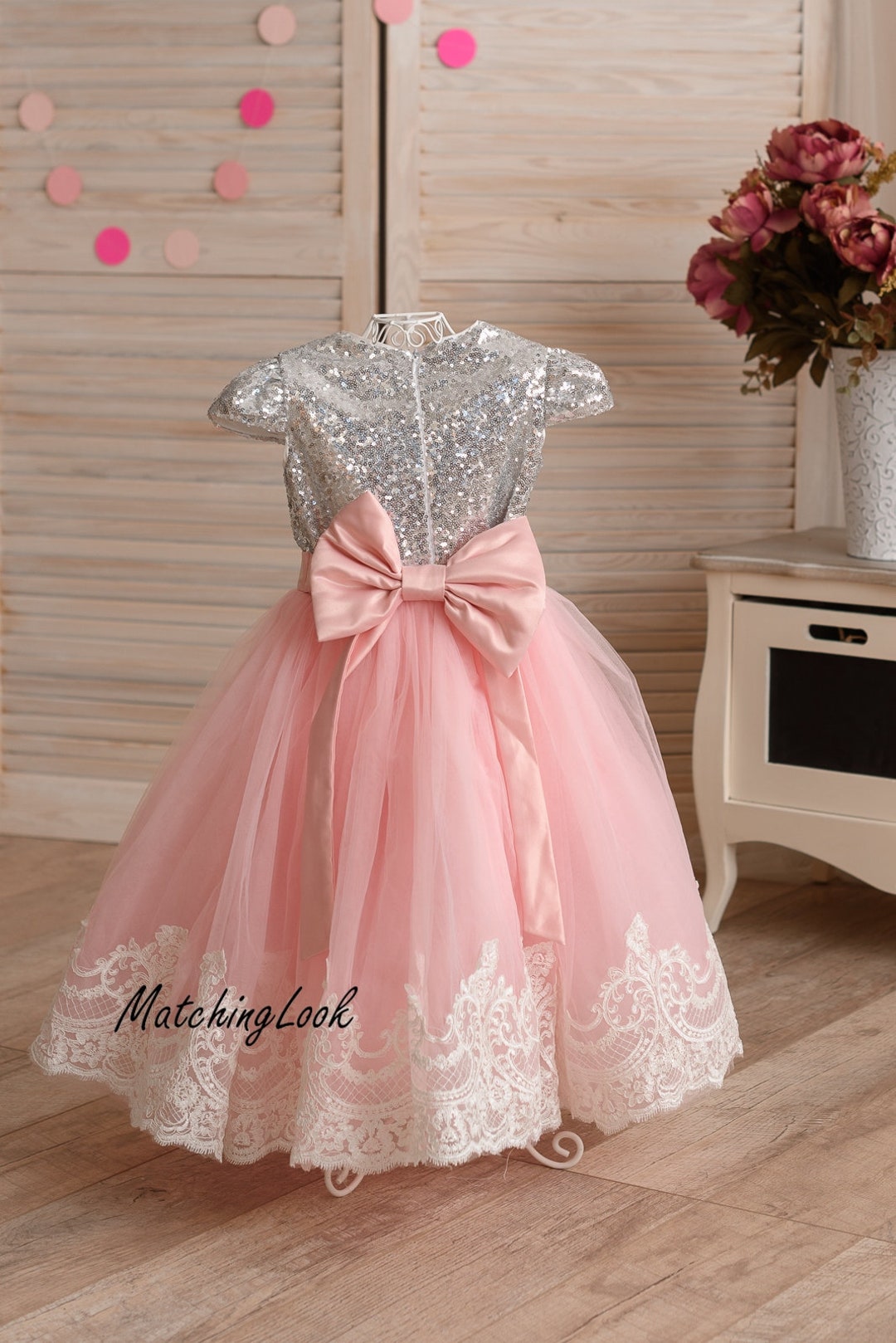 Girls Birthday Dress Sequin Princess Dress