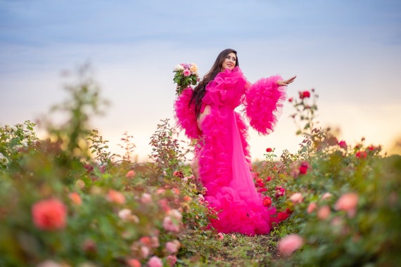 dress hot pink Strapless Hot Pink Satin Long Prom Dress, Hot Pink Formal Graduation E –  abcprom