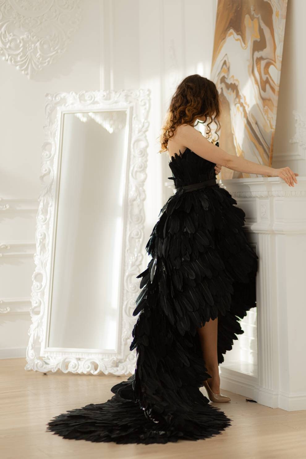 princess polly baby blue dress Black Swan Crystal Velvet Gown S main image 1