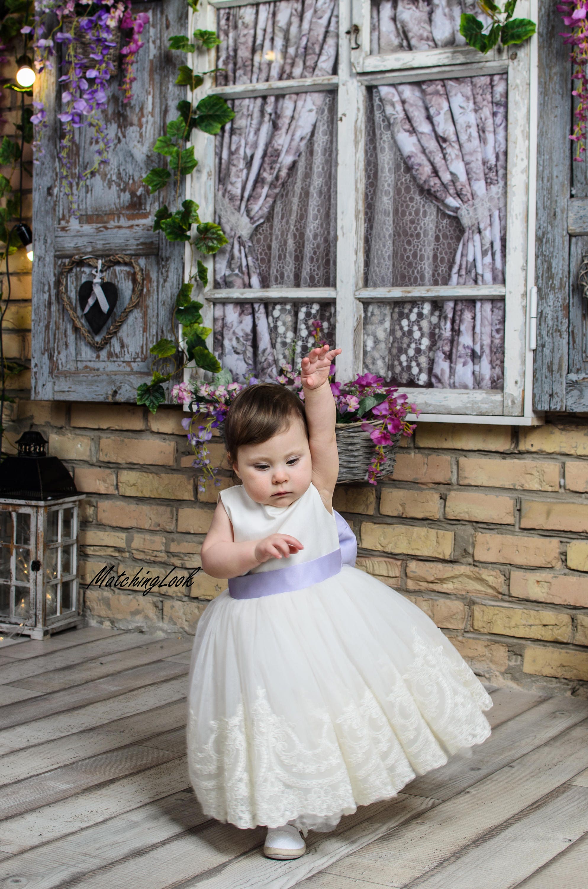 Matchinglook White Flower Girl Dress