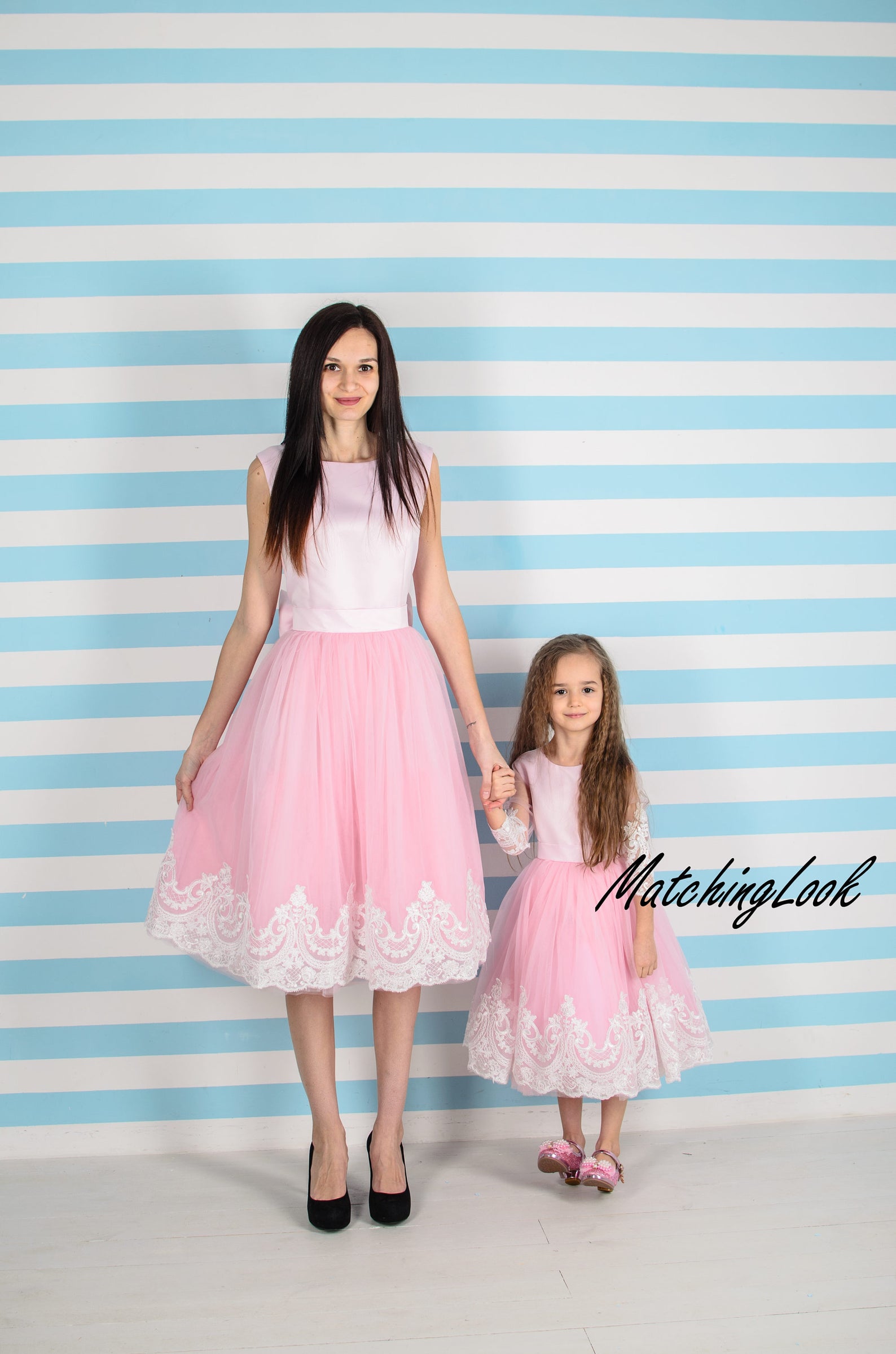 Pink Mommy and Me Dresses Pink Matching Dress Photoshoot | Etsy