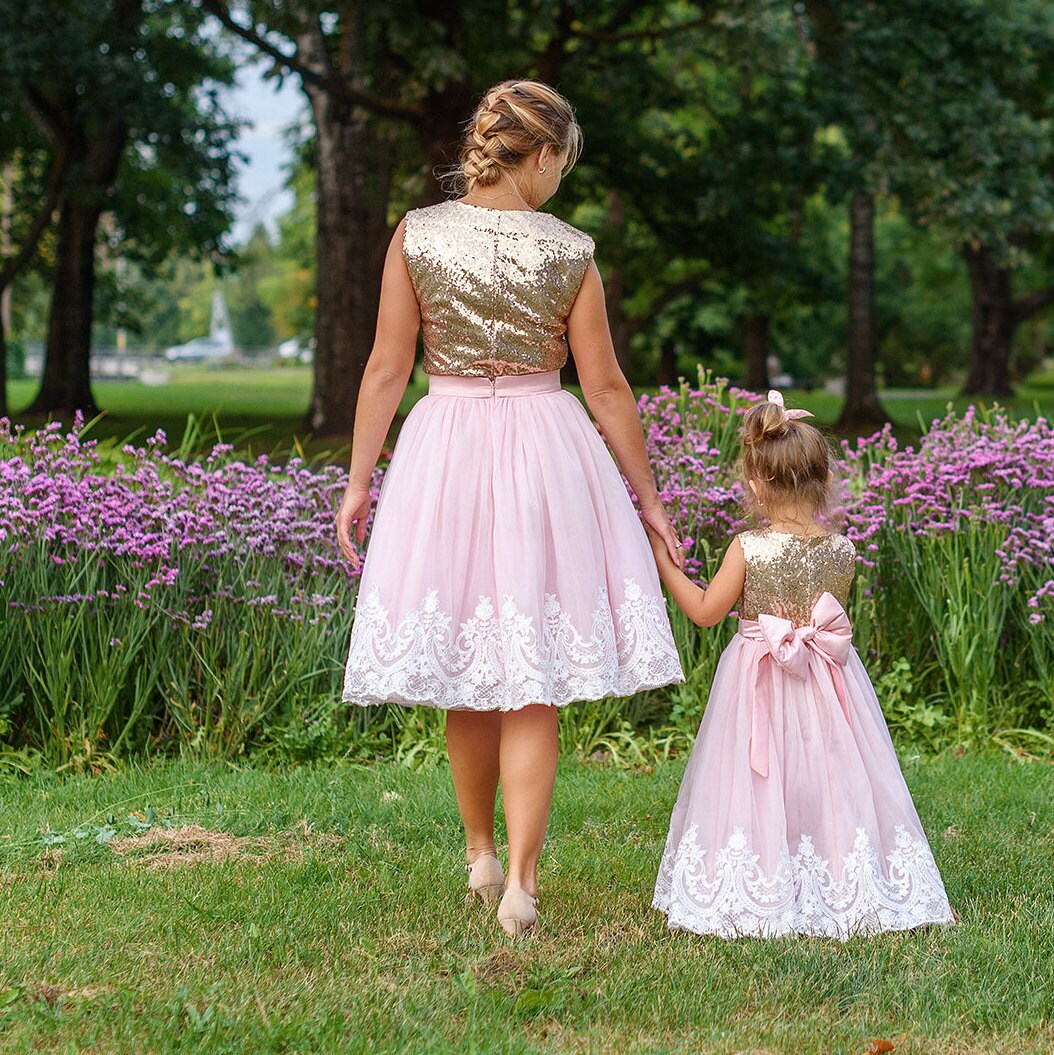 Mother Daughter Matching Dresses Photoshoot Dresses Flower
