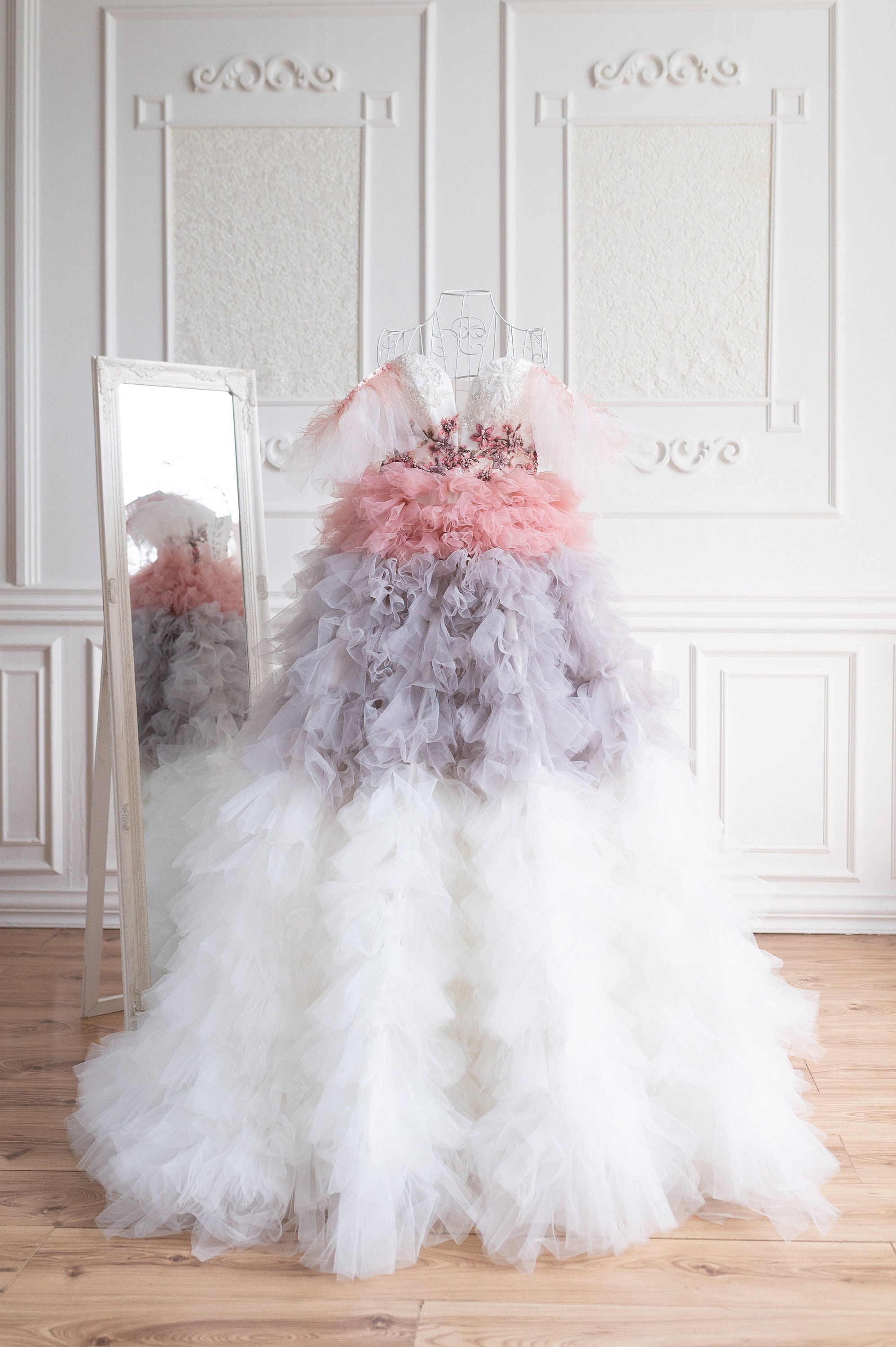 Off Shoulders Wedding Dress Ombre Tulle Dress Couture Dress Etsy