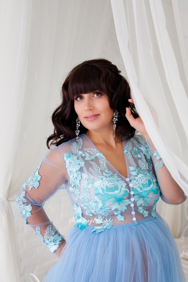 Blue Maternity Dress Formal Dress Maternity Photoshoot Etsy