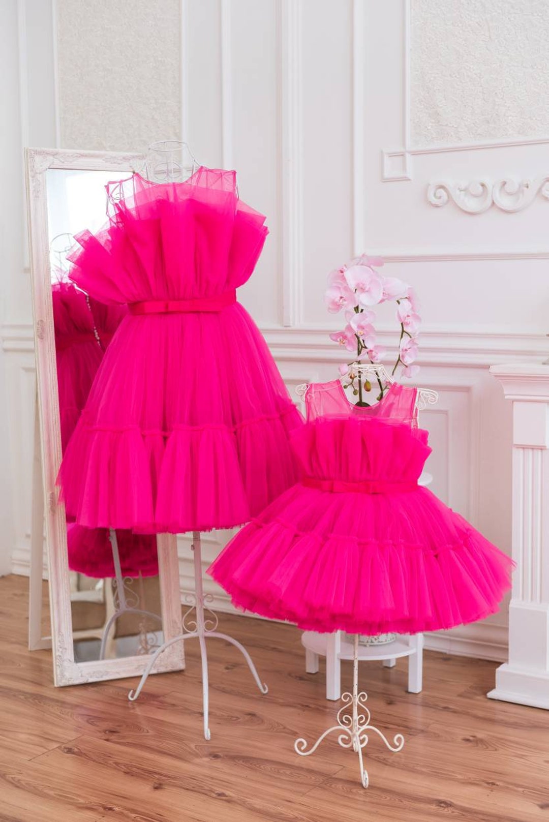 Pink Mother Daughter Matching Formal Dress GFGD496 main image 1