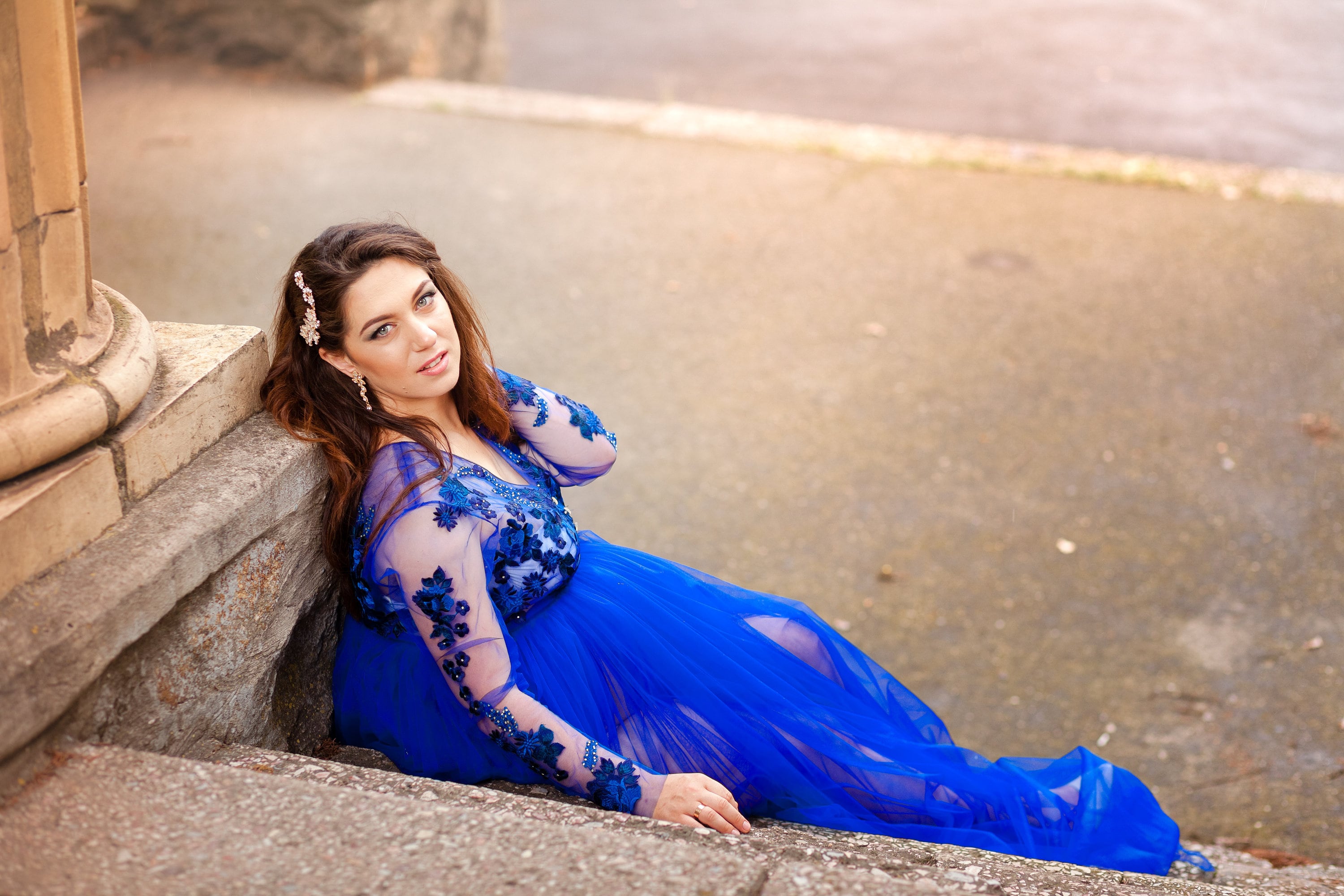 Shop Blue Maternity Dress, Royal Blue Baby Shower Dress, Maternity Photoshoot Dress, Pregnancy Dress, Elegant Dress, Tulle Train Dress, Formal -
