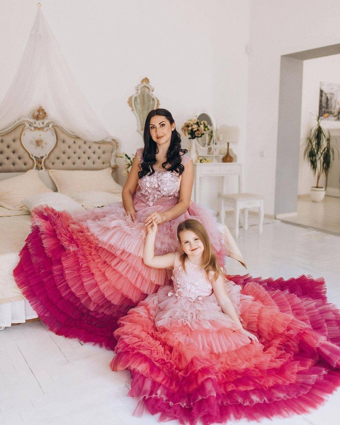 Couture Mommy and Me Gowns Ombre Wedding Dress Photoshoot | Etsy