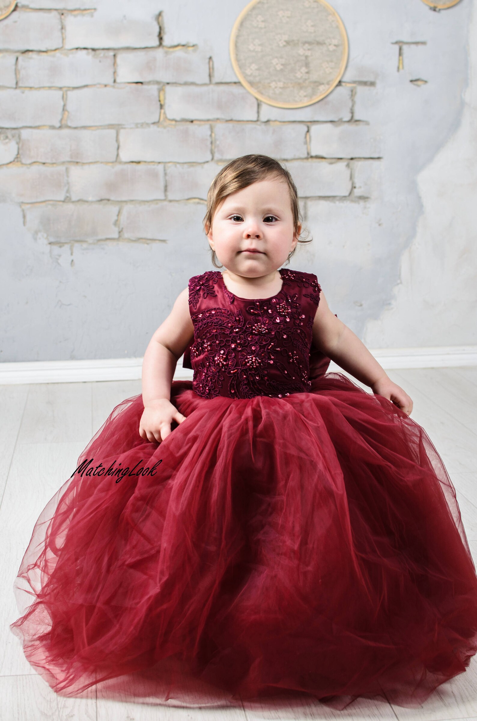 Burgundy Flower Girl Dress Lace Flower Girl Dress Tulle Tutu Etsy