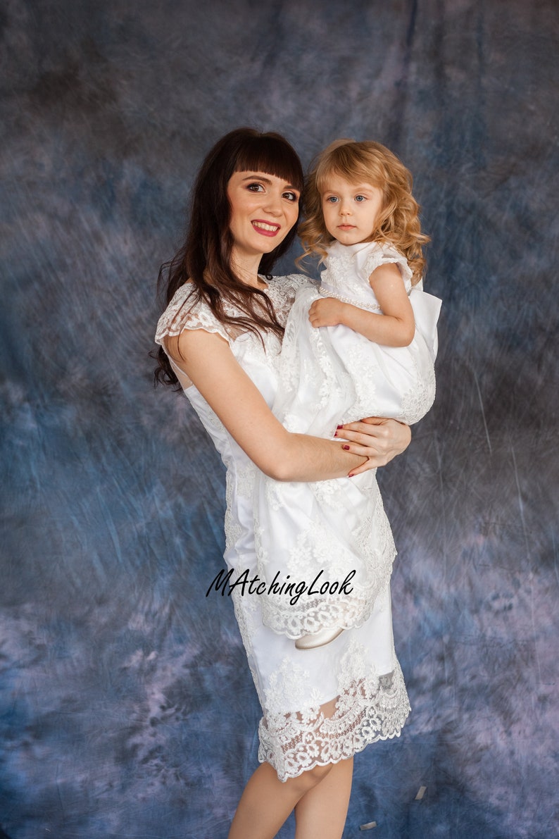 Mommy and Me Dress Baptism Dress for Mom Christening Gown Etsy