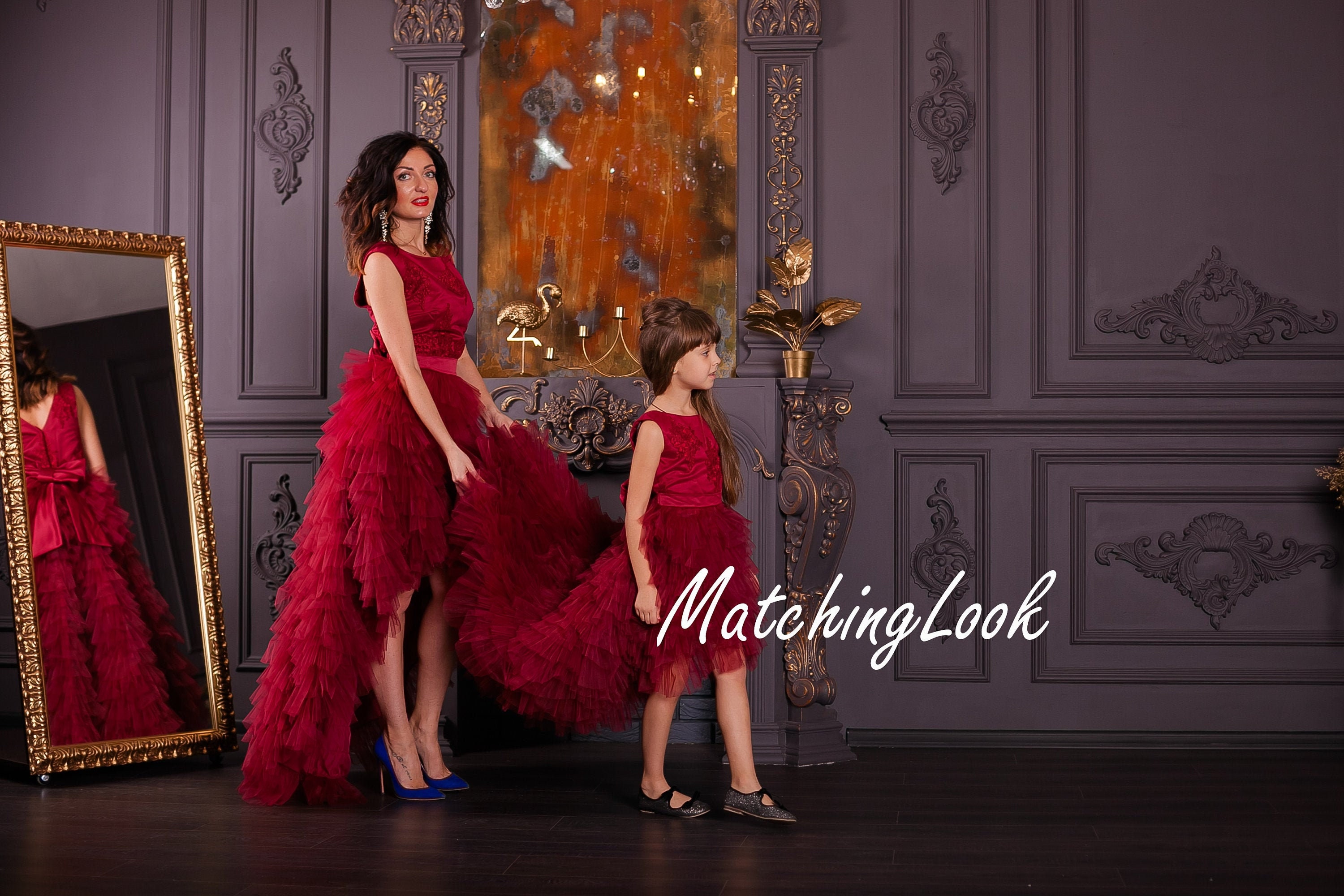 burgundy mommy and me dress Dark Red Mommy and Me Dress, Baby Girl Tutu Dress, Burgundy Lace Dress, Photoshoot Dress, Matching Mother Daughter Dress, Princess Dress