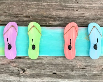 Flip Flop Pool hanging towel holder rack