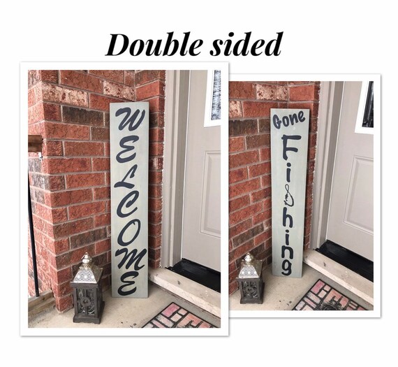 Welcome Sign Double Sided Front Door Sign Welcome Sign Etsy