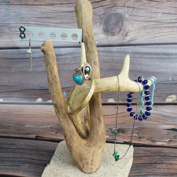 Driftwood and Antler Jewelry Display Stand