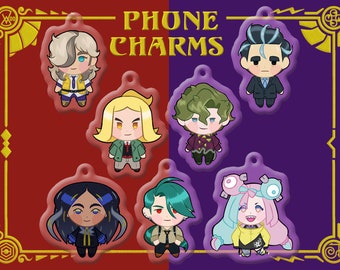 Scarlet Violet Phone Charms (read description)