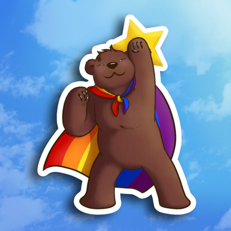 Pride Bear Vinyl Sticker Etsy UK