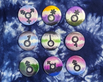 Unown Genders - Pinback Buttons