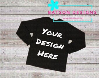 Download Long Sleeve Black Shirt Mockup Instant Download | Folded ...