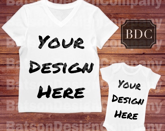 Vneck And One Piece Bodysuit Mockup Instant Download